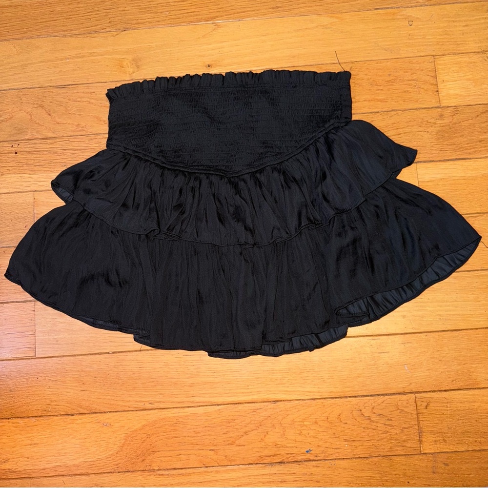 black skirt with shorts
